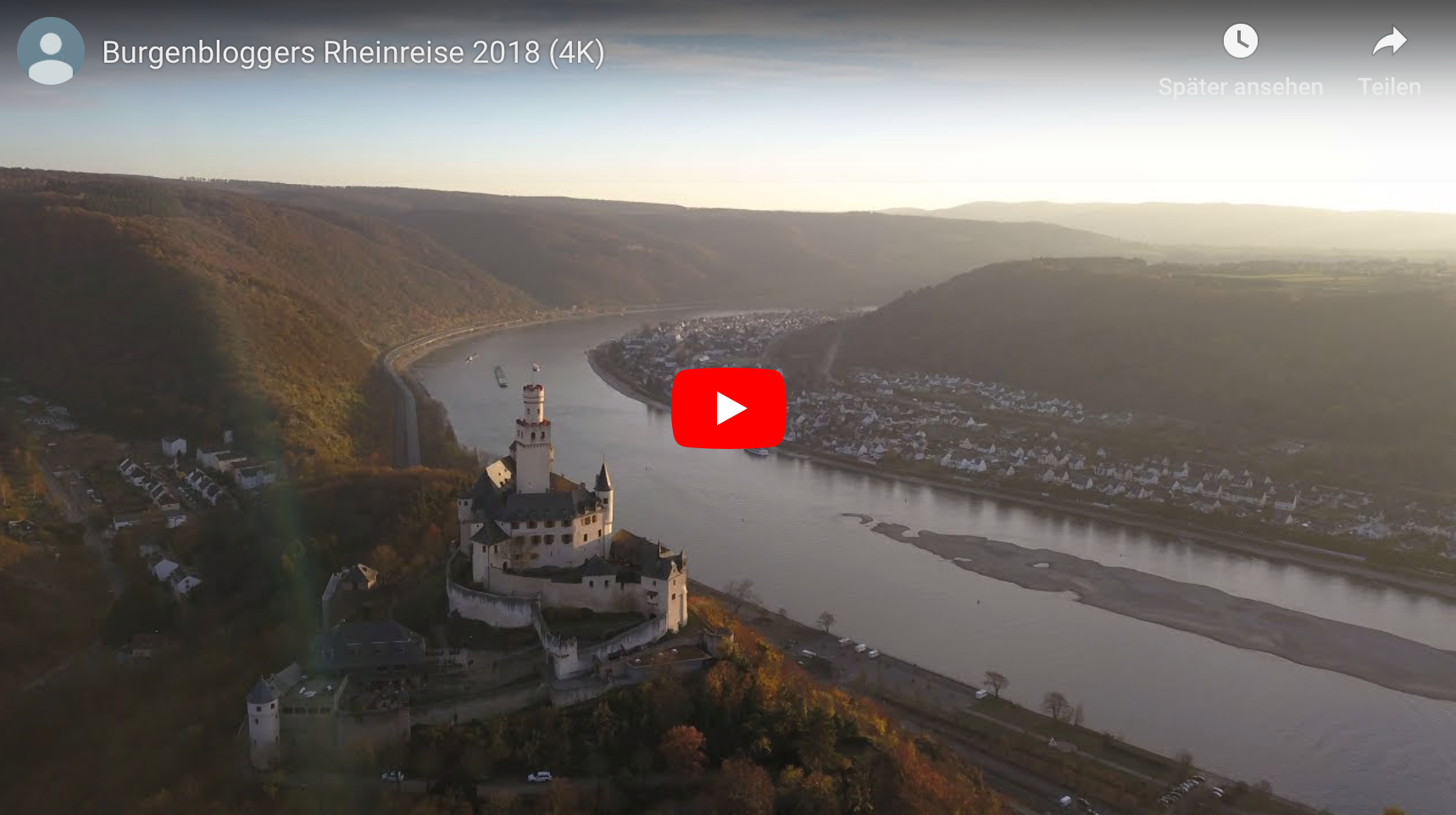 Der Burgenblogger hat ein Video mit Drohnen-Aufnahmen vom Oberen Mittelrheintal veröffentlicht. (Foto: Screenshot des Burgenblogger-Videos)