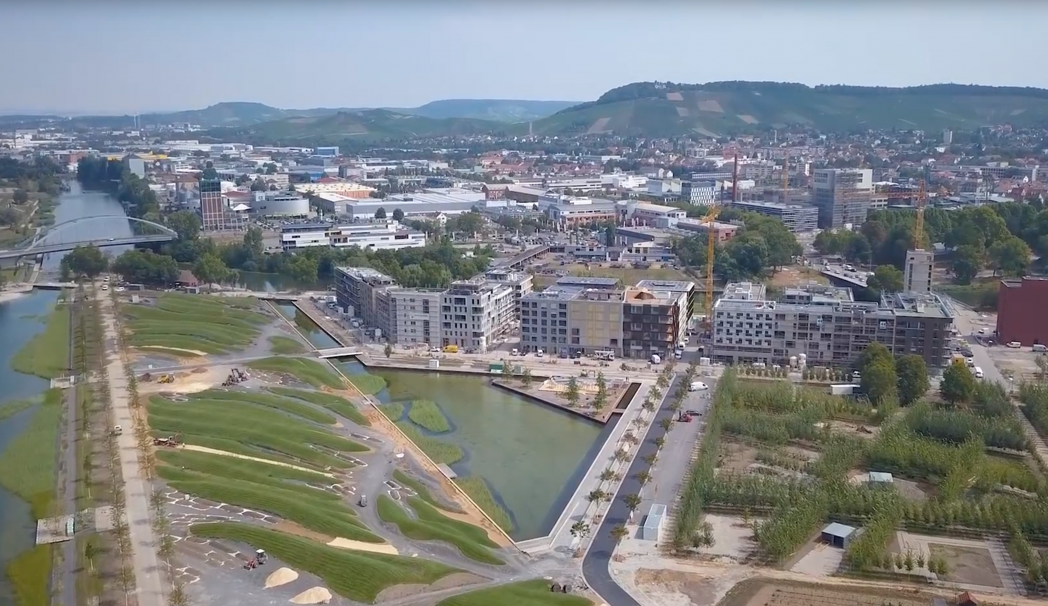In Heilbronn wird durch die BUGA 2019 ein neues Wohnquartier geschaffen. (Foto: Screenshot Youtube)