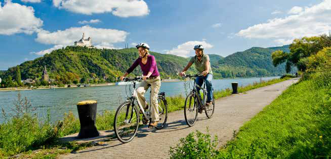 Dank Rheintalradweg, Rheinsteig und RheinBurgenWeg wird die BUGA 2031 auch mit dem Rad oder zu Fuß gut zu erreichen sein. (Foto © Rheinland-Pfalz Tourismus GmbH/Dominik Ketz)